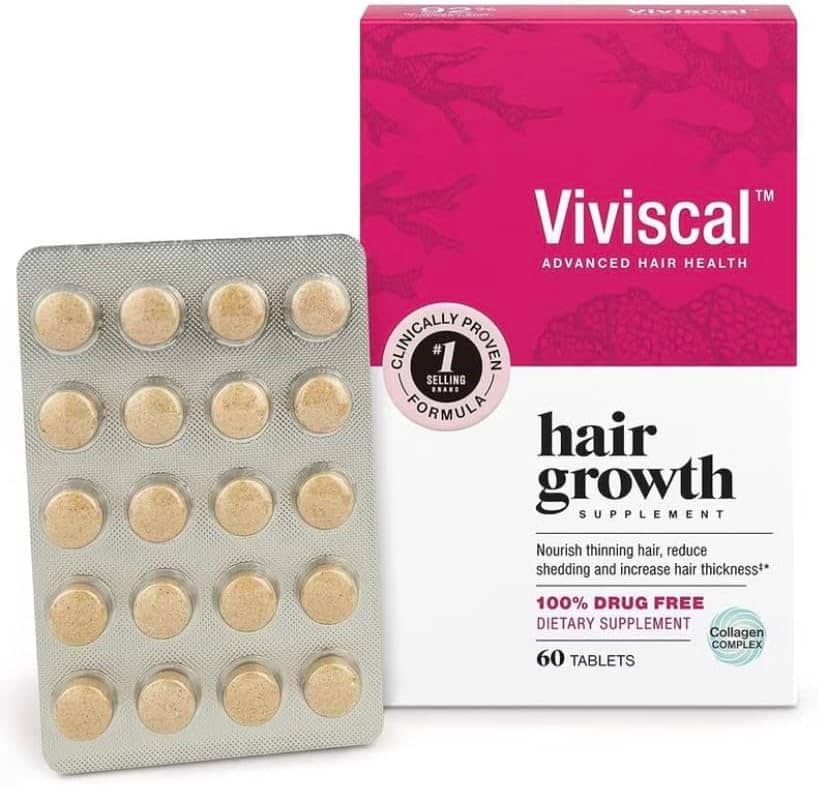 Viviscal Hair Growth Supplements for Women to Grow Thicker, Fuller Hair, Clinically Proven with Proprietary Collagen Complex
